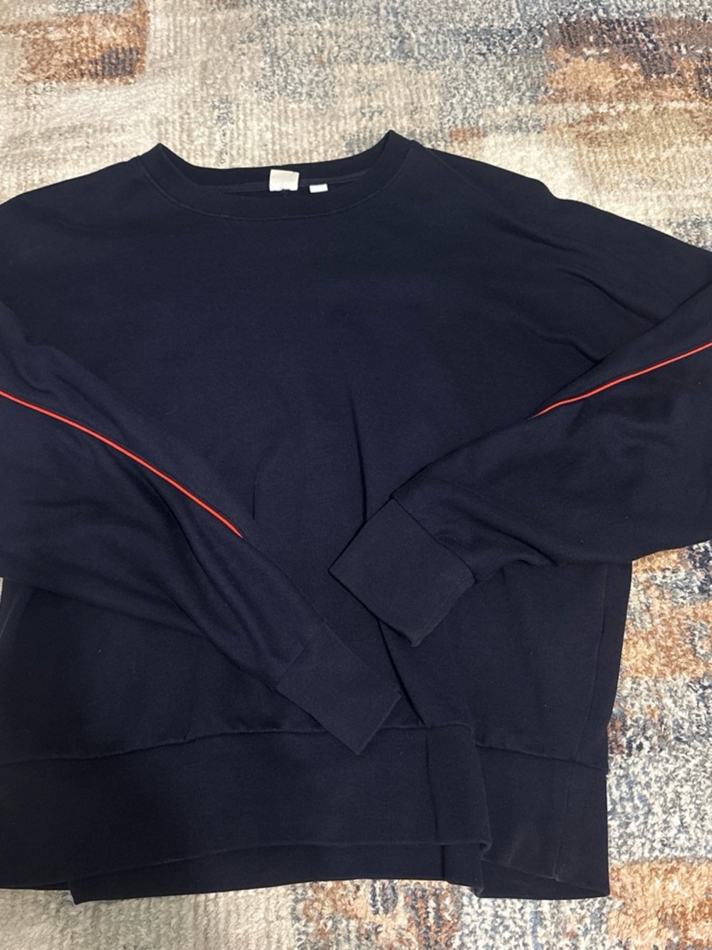 Men's Navy Sweater with Red Piping